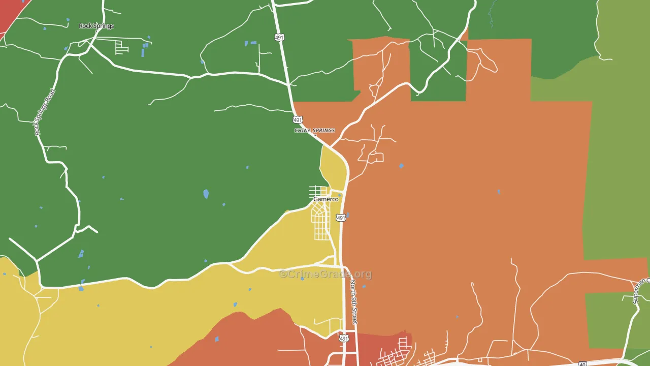 87317, NM Map of Drug-Related Crime Rates