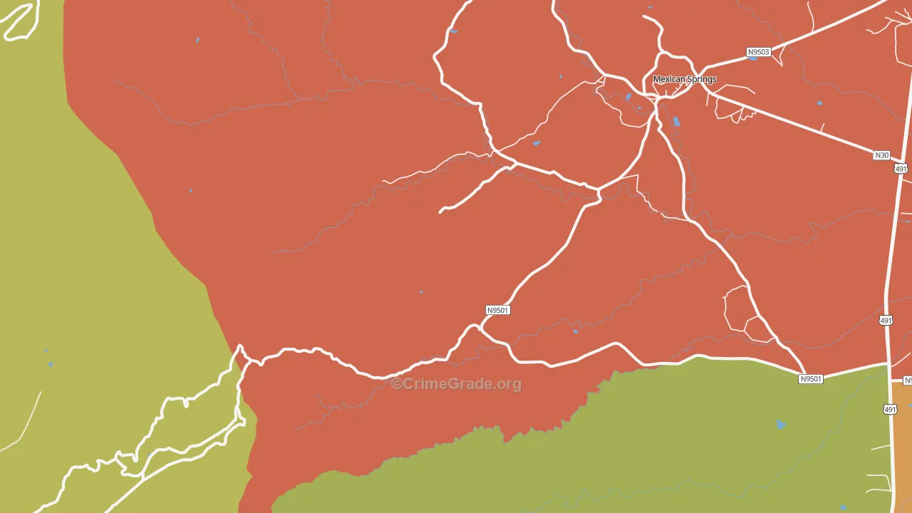 87320, NM Map of Drug-Related Crime Rates