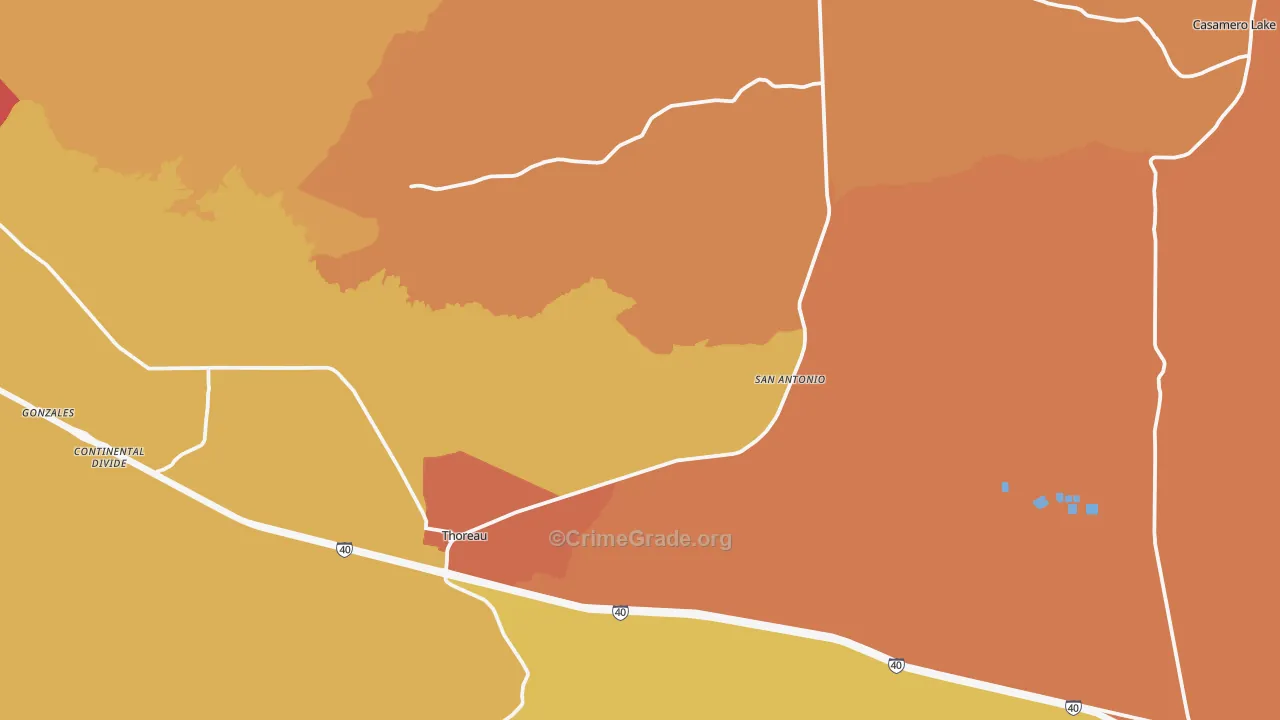 87323, NM Map of Drug-Related Crime Rates