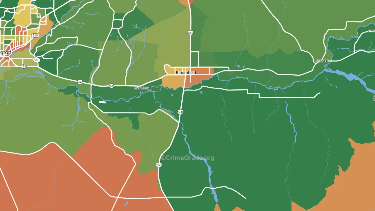 87413, NM Map of Drug-Related Crime Rates