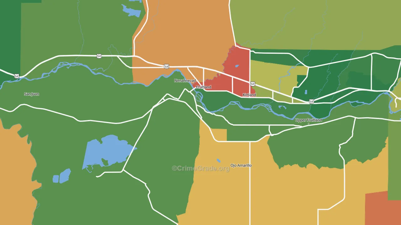 87416, NM Map of Drug-Related Crime Rates