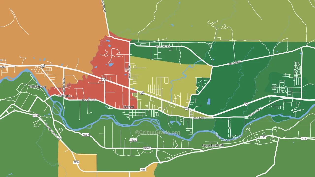 87417, NM Map of Drug-Related Crime Rates