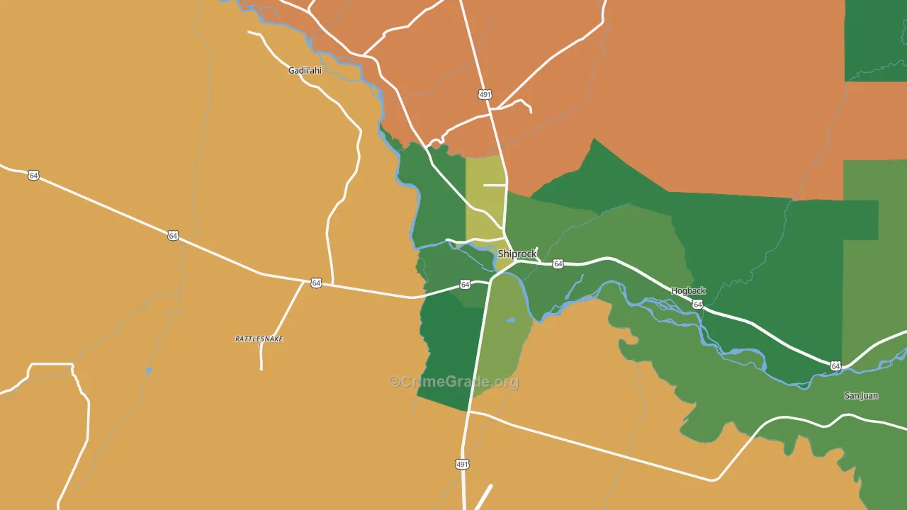87420, NM Map of Drug-Related Crime Rates