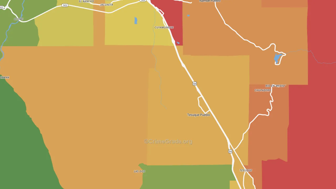 87506, NM Map of Drug-Related Crime Rates
