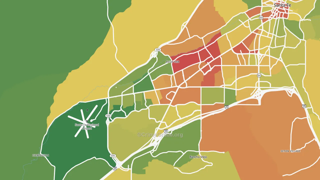 87507, NM Map of Drug-Related Crime Rates