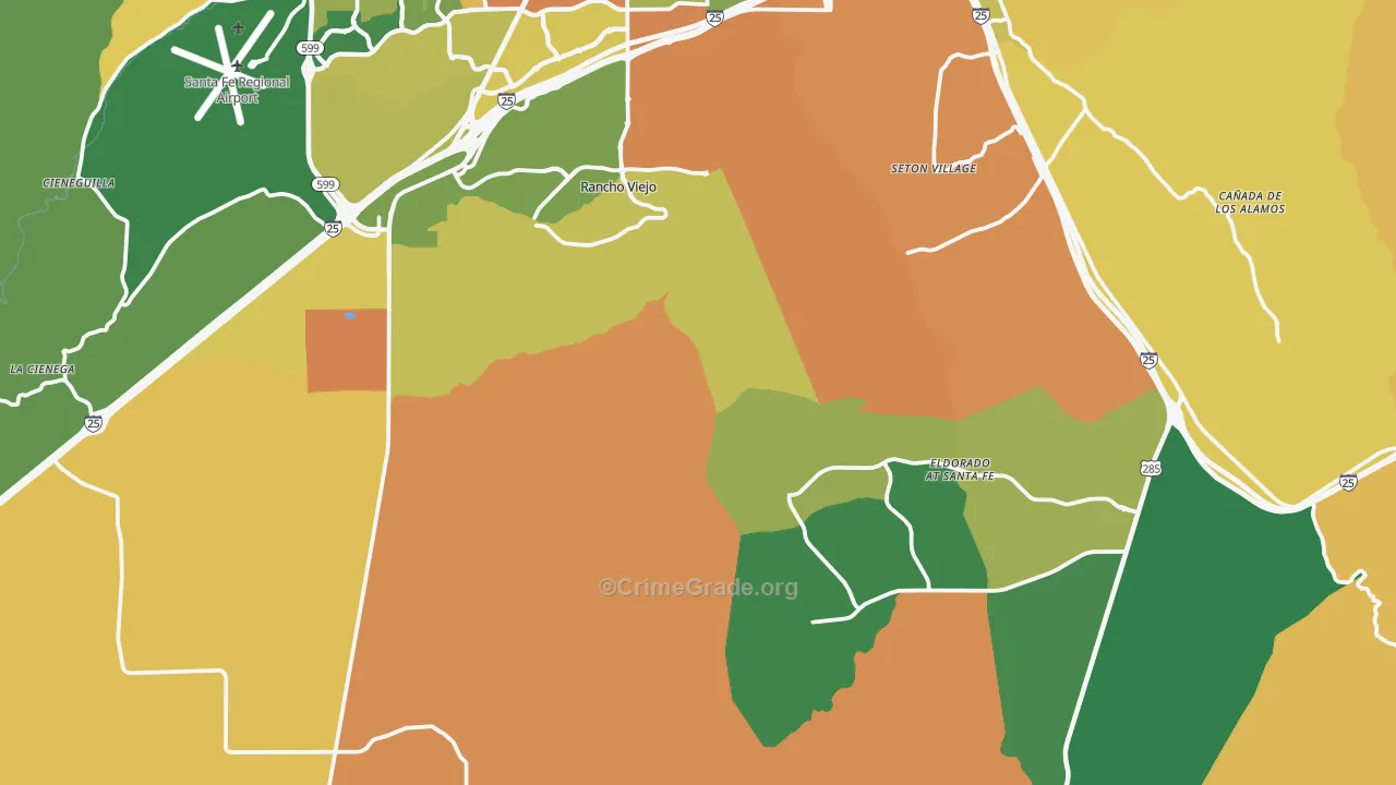 87508, NM Map of Drug-Related Crime Rates