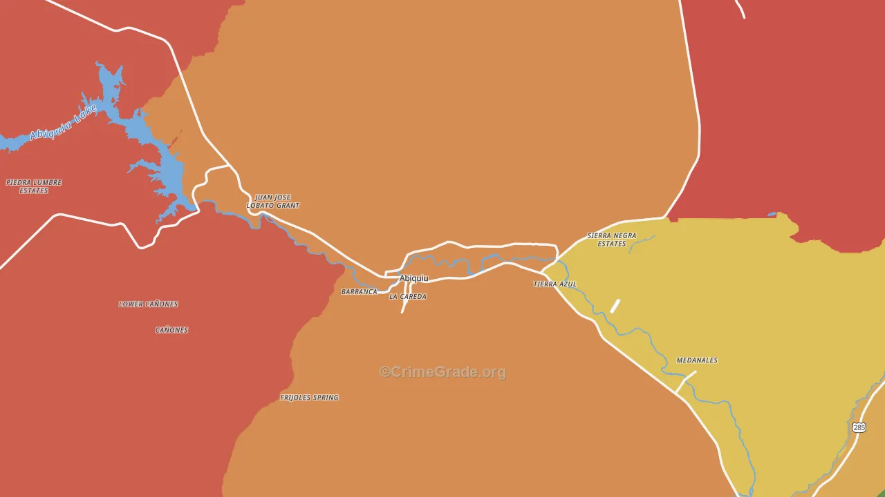 87510, NM Map of Drug-Related Crime Rates