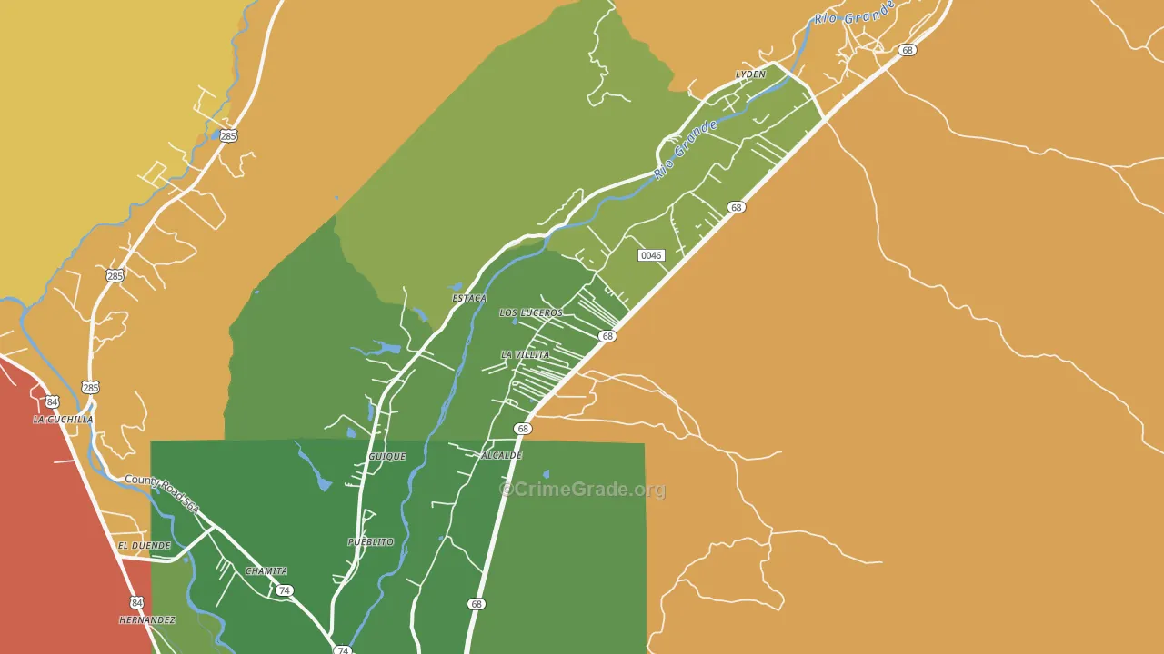 87511, NM Map of Drug-Related Crime Rates