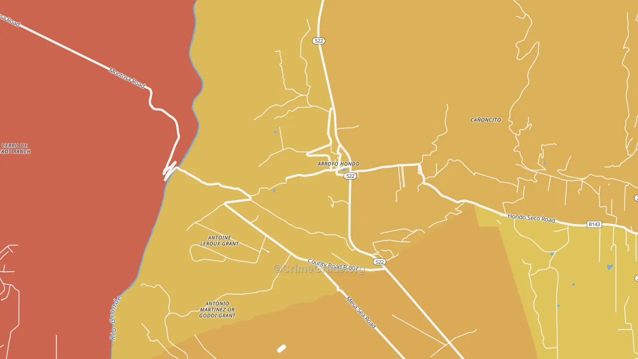 87513, NM Map of Drug-Related Crime Rates