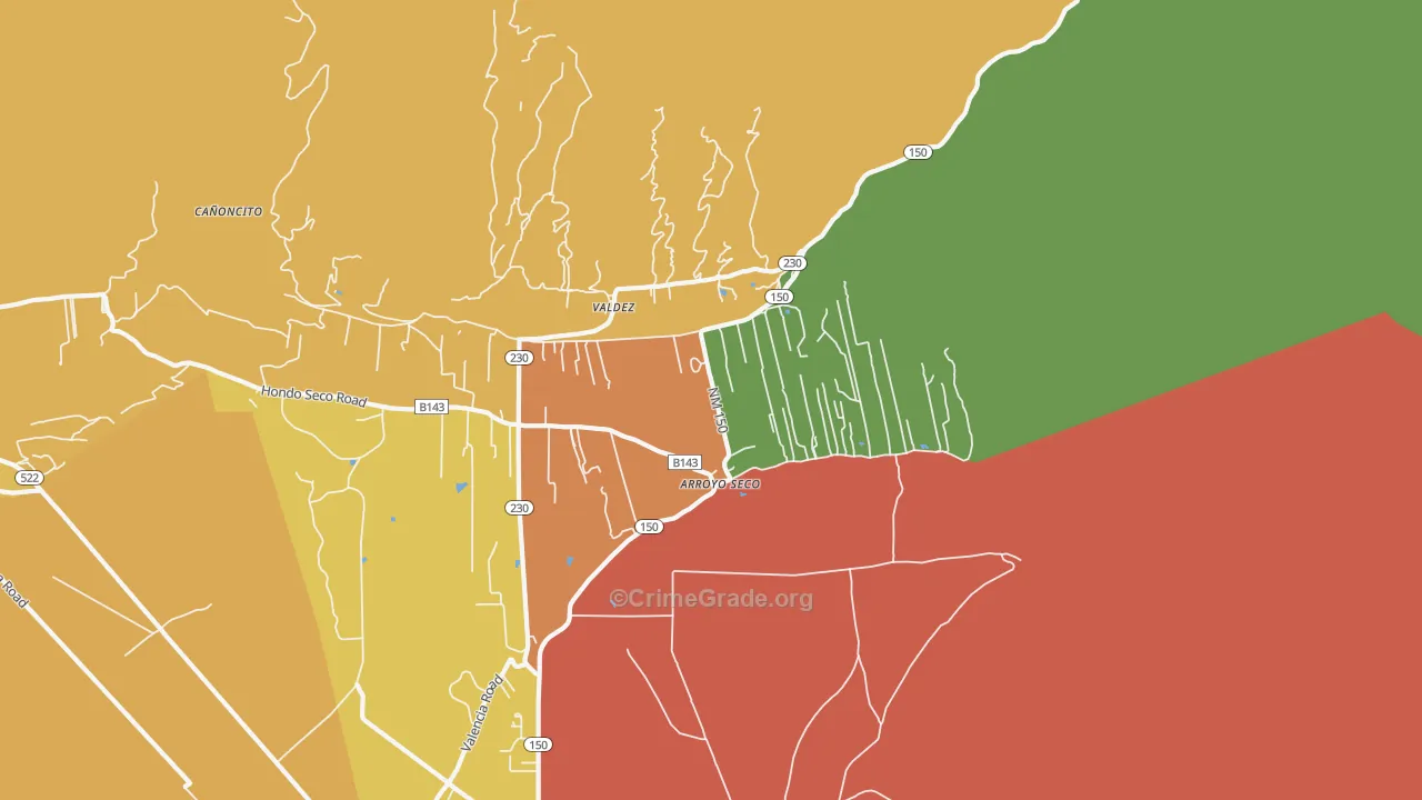 87514, NM Map of Drug-Related Crime Rates