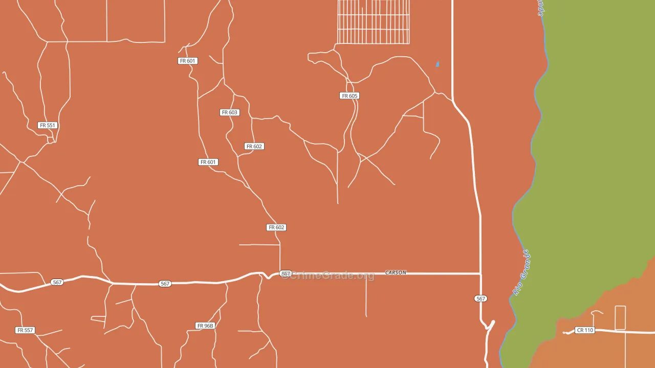 87517, NM Map of Drug-Related Crime Rates