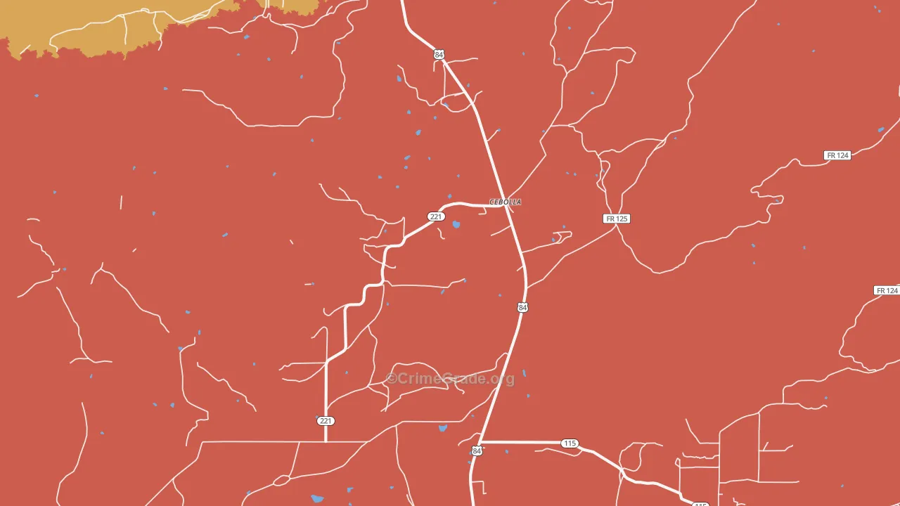 87518, NM Map of Drug-Related Crime Rates