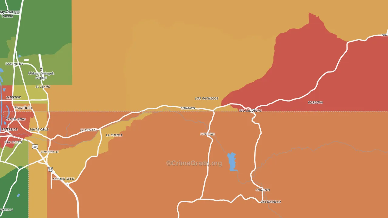 87522, NM Map of Drug-Related Crime Rates