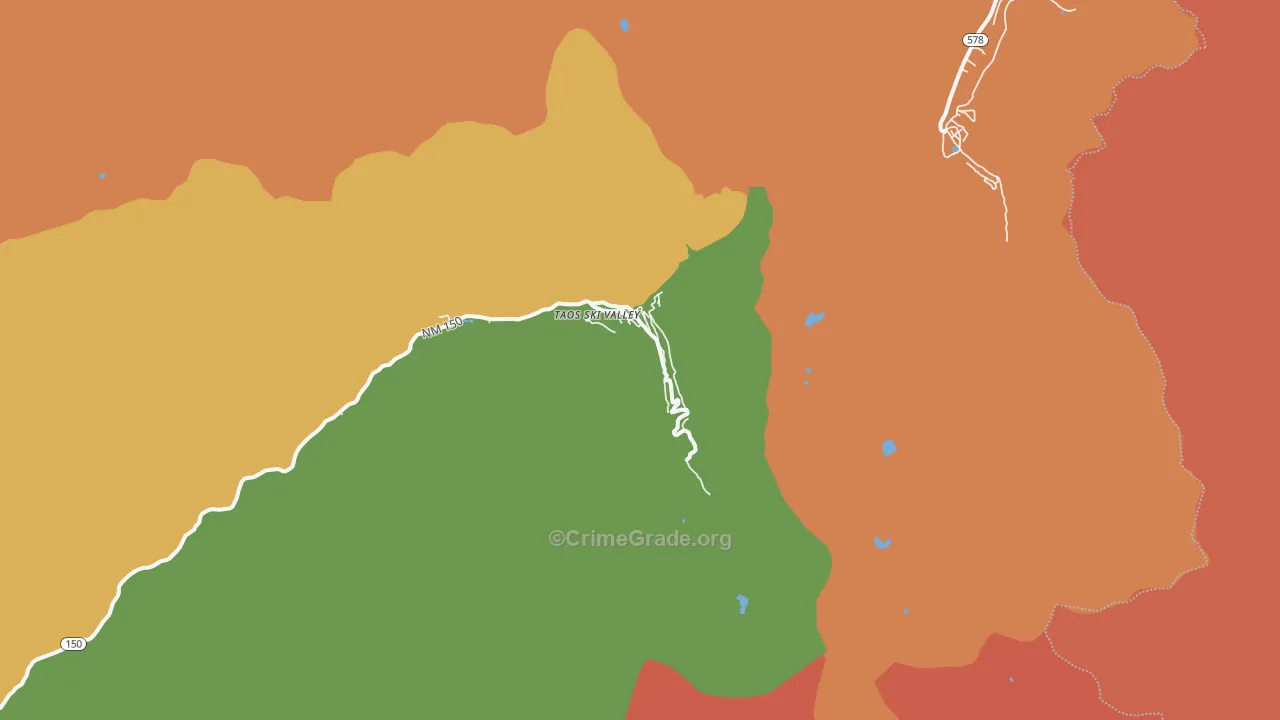 87525, NM Map of Drug-Related Crime Rates