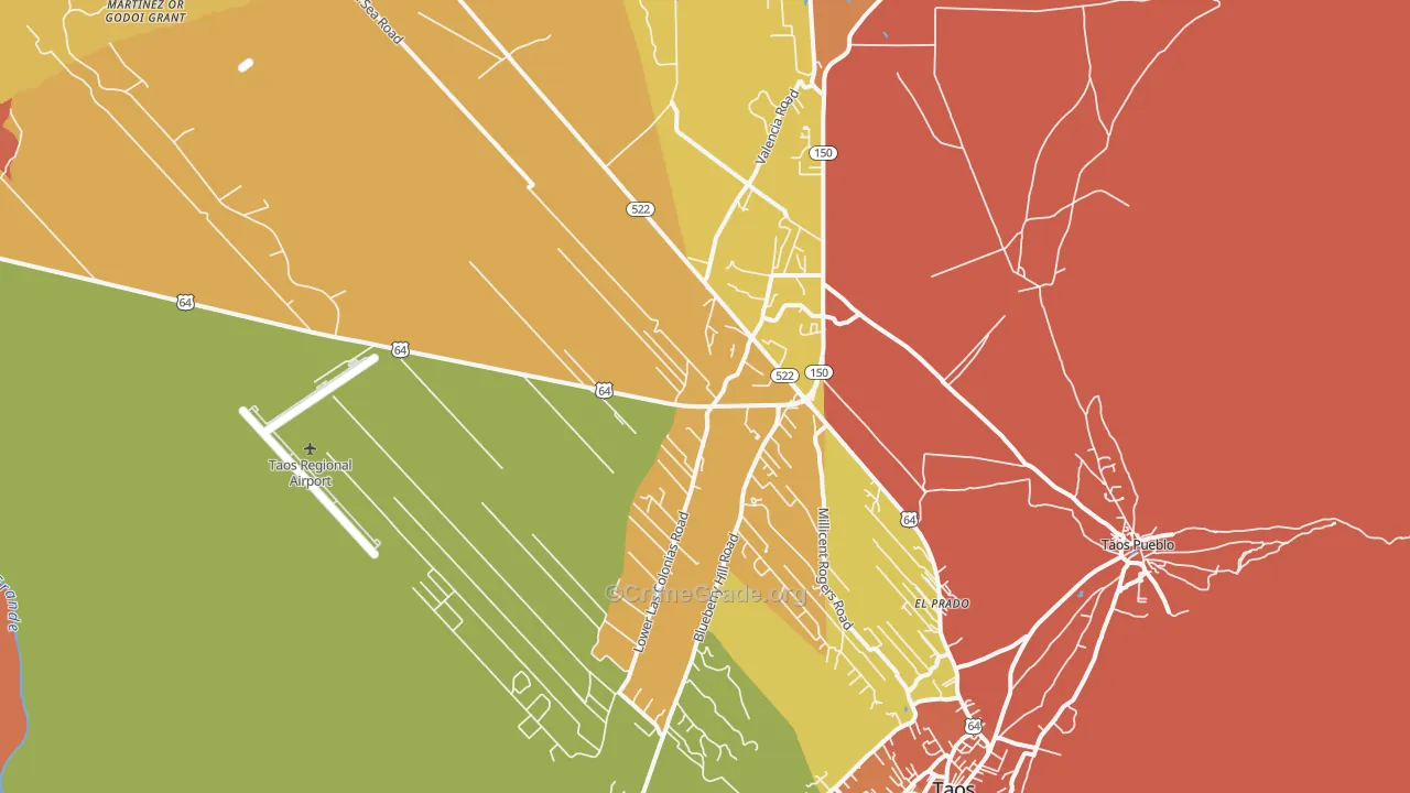 87529, NM Map of Drug-Related Crime Rates
