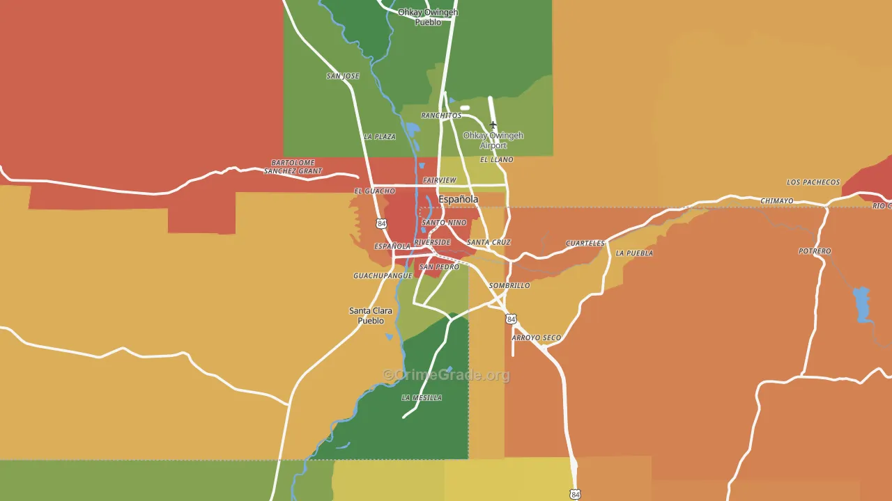 87532, NM Map of Drug-Related Crime Rates
