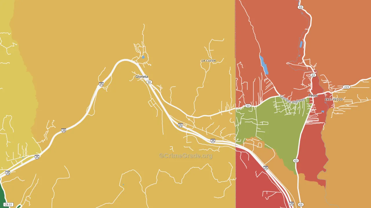 87535, NM Map of Drug-Related Crime Rates