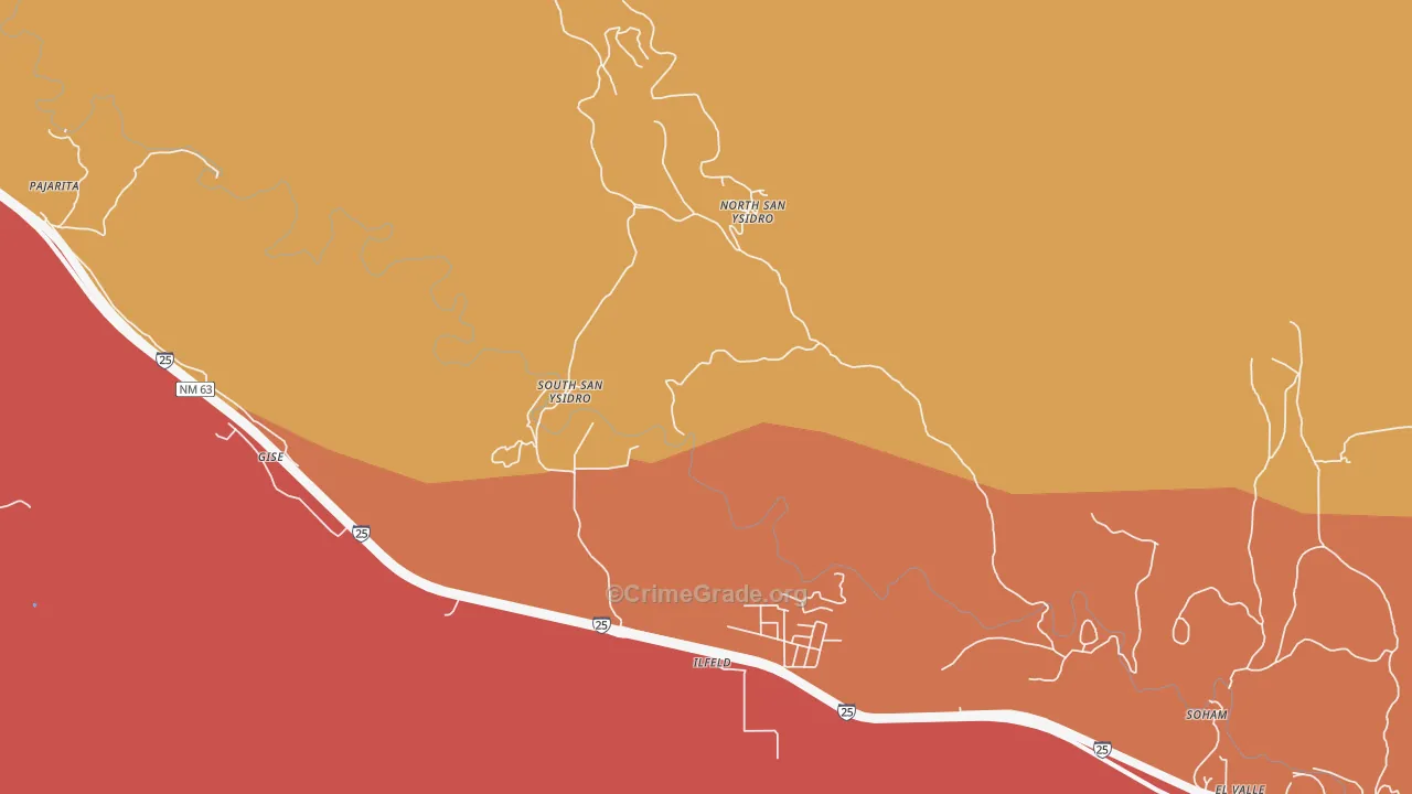 87538, NM Map of Drug-Related Crime Rates