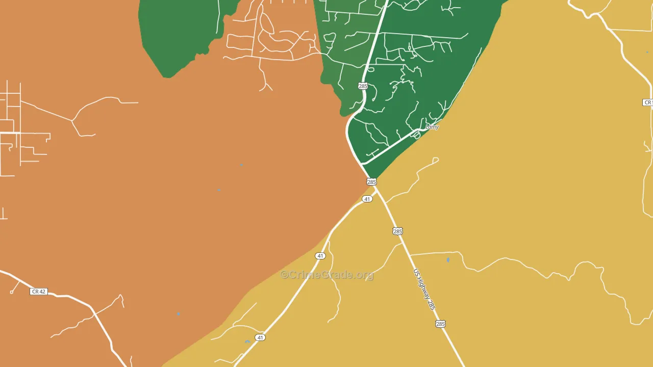 87540, NM Map of Drug-Related Crime Rates
