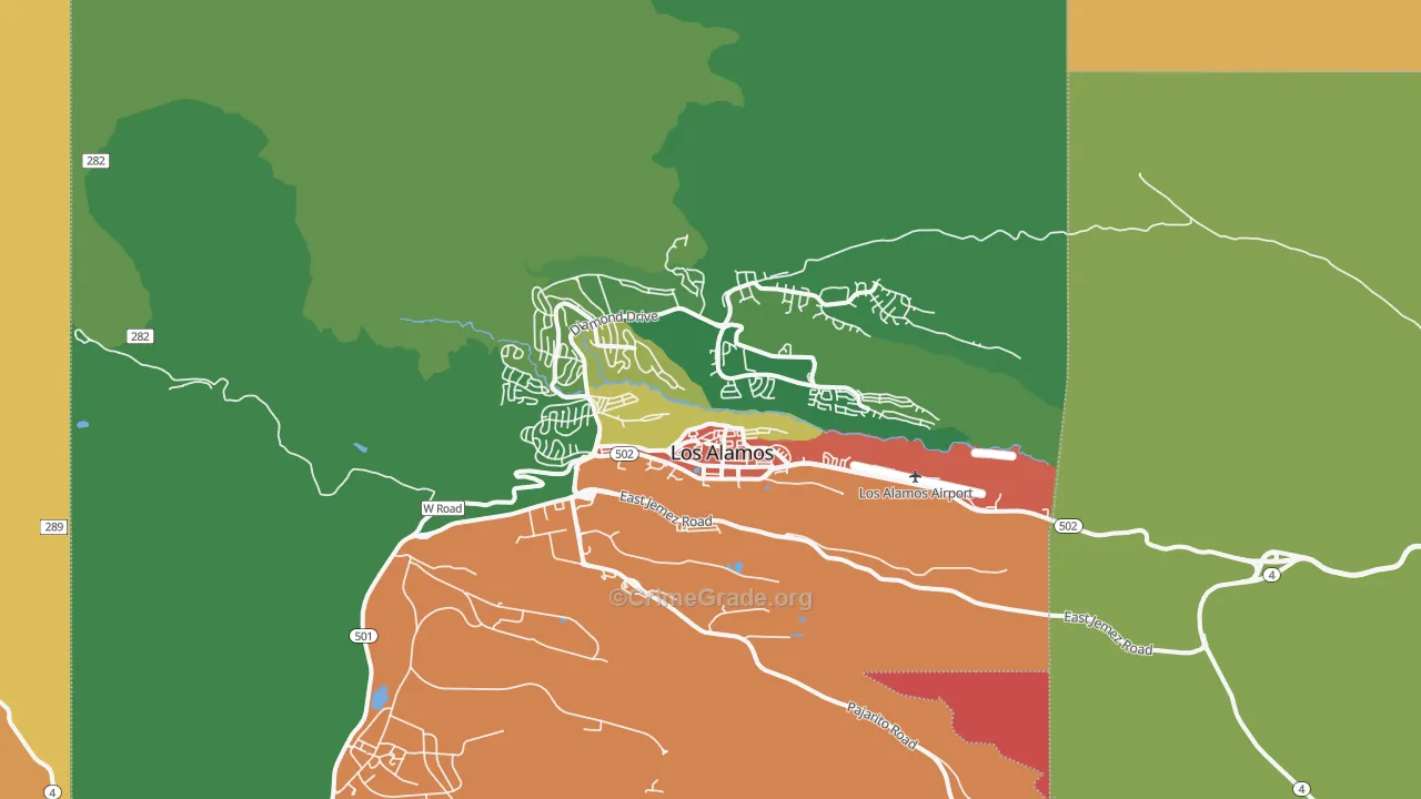 87544, NM Map of Drug-Related Crime Rates