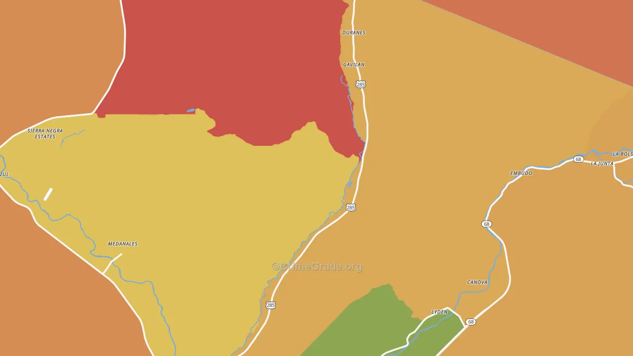 87549, NM Map of Drug-Related Crime Rates