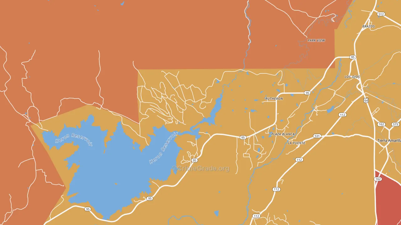 87551, NM Map of Drug-Related Crime Rates