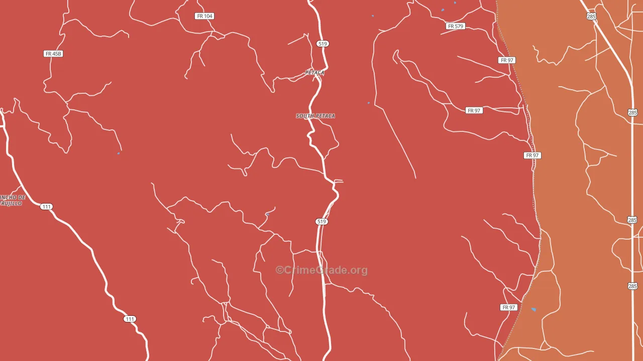 87554, NM Map of Drug-Related Crime Rates