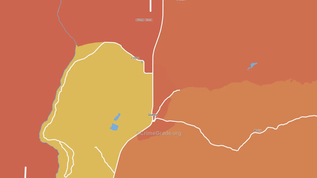 87556, NM Map of Drug-Related Crime Rates