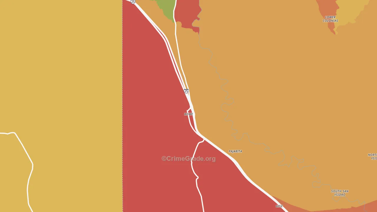 87562, NM Map of Drug-Related Crime Rates