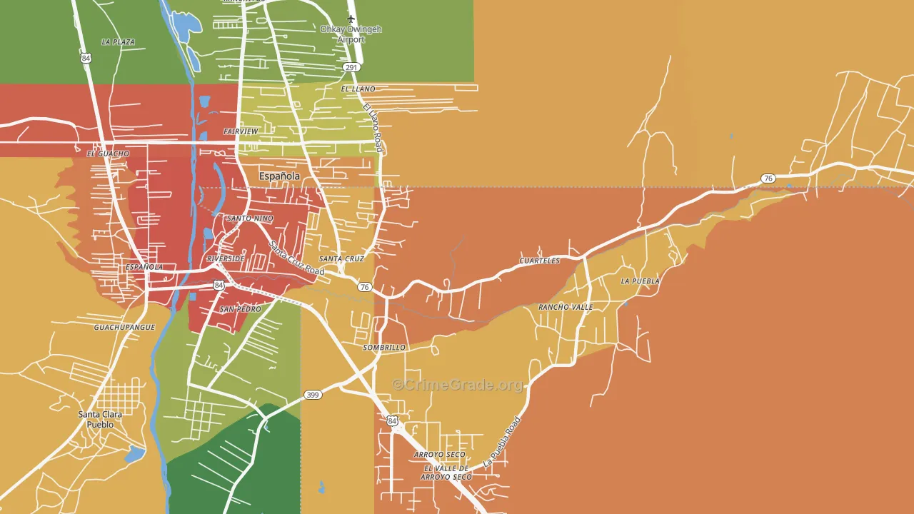 87567, NM Map of Drug-Related Crime Rates