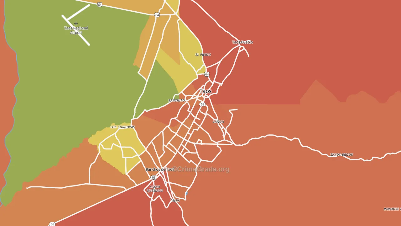 87571, NM Map of Drug-Related Crime Rates