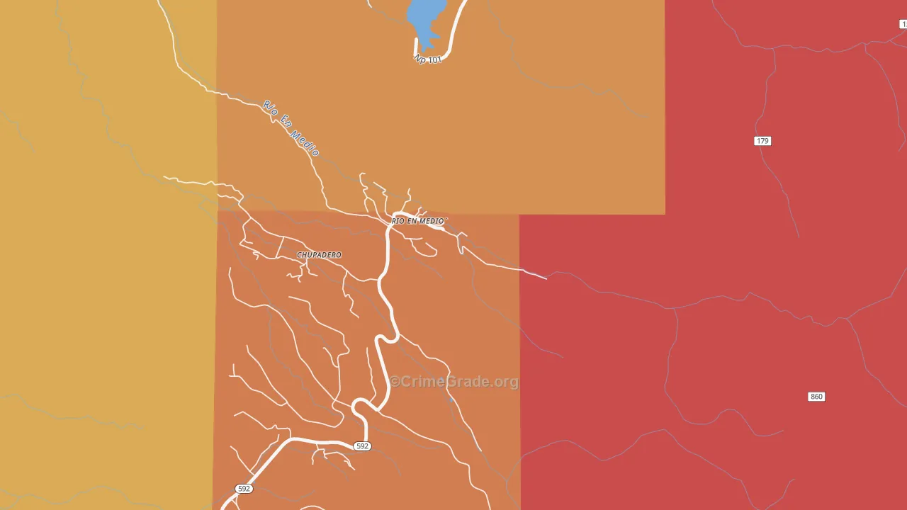 87574, NM Map of Drug-Related Crime Rates