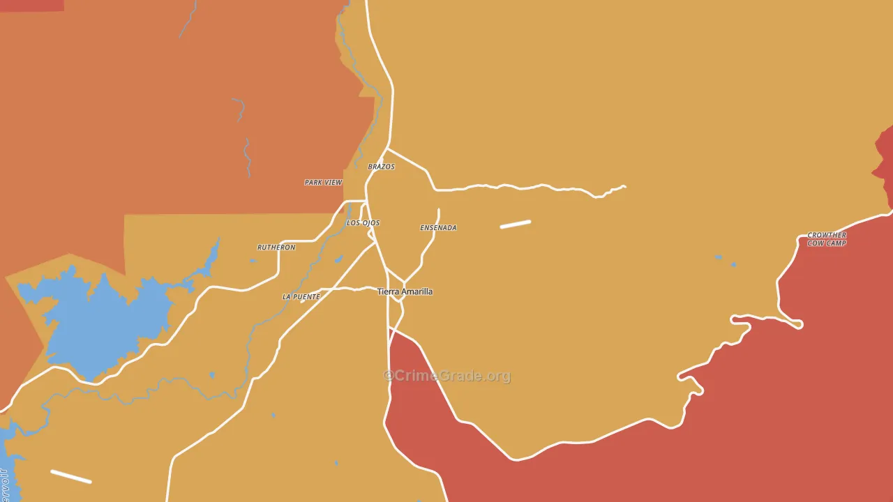 87575, NM Map of Drug-Related Crime Rates