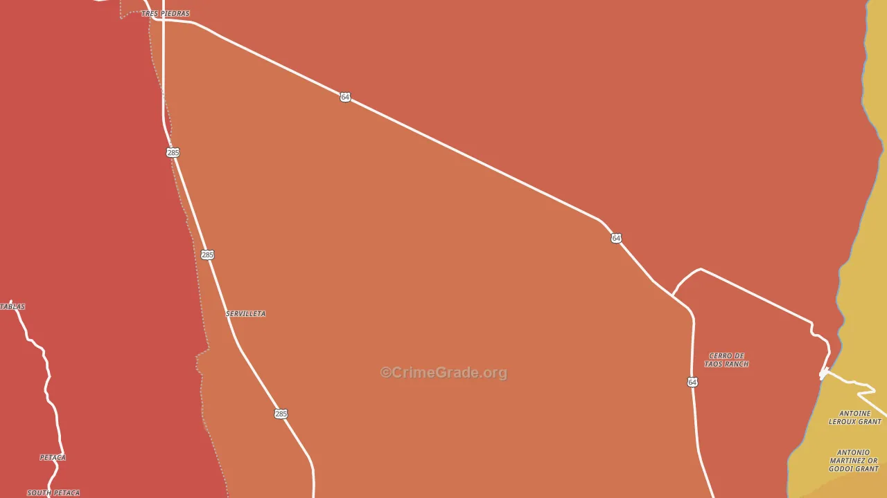 87577, NM Map of Drug-Related Crime Rates