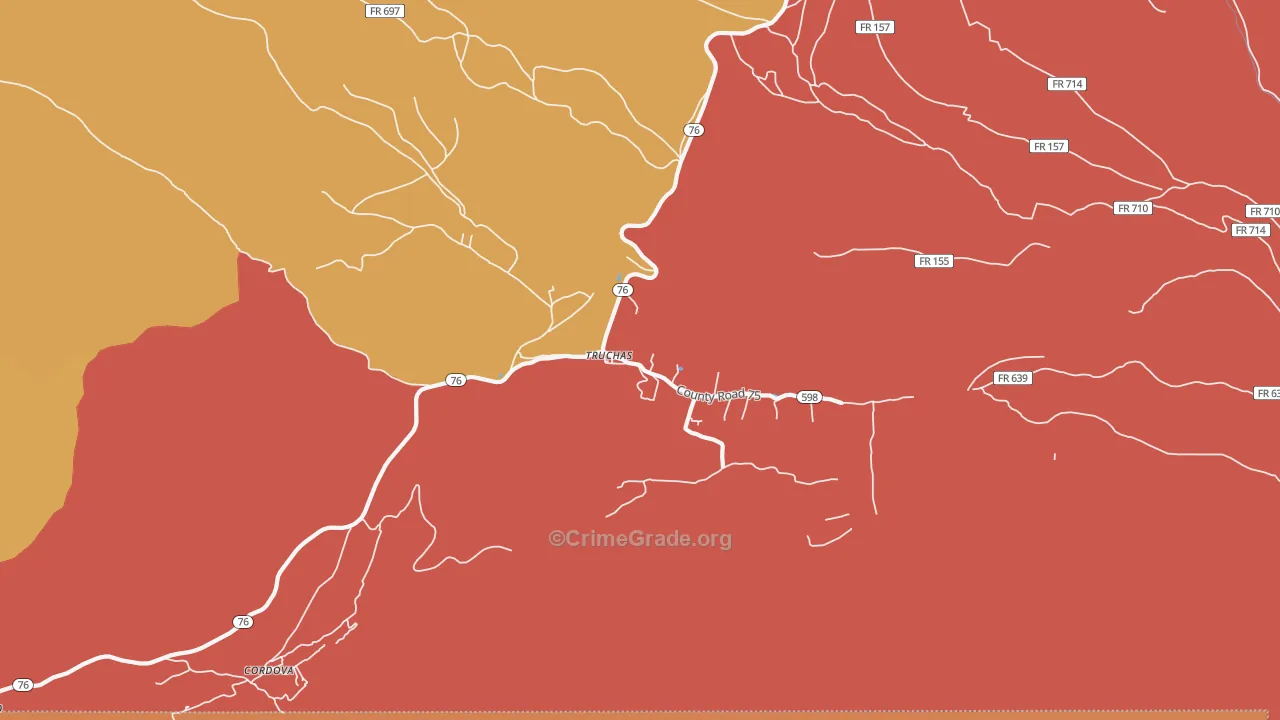 87578, NM Map of Drug-Related Crime Rates