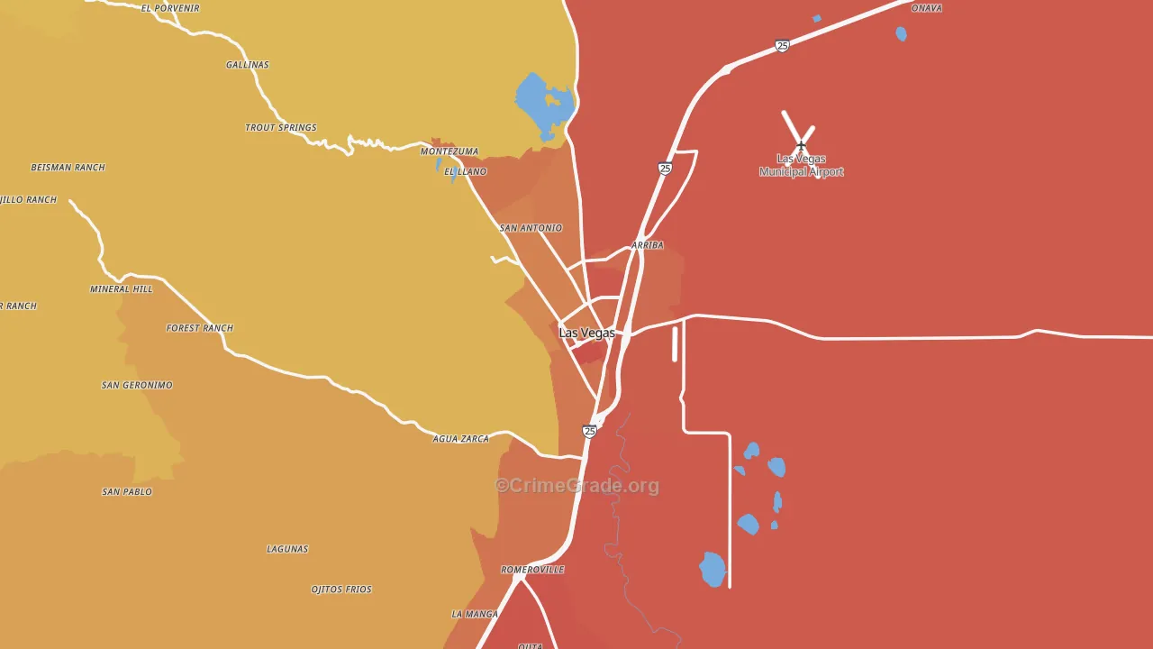 87701, NM Map of Drug-Related Crime Rates