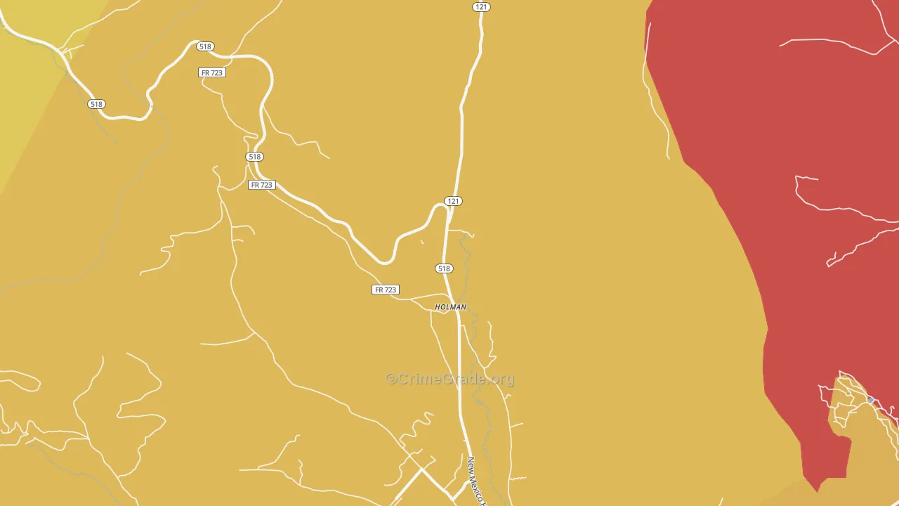 87723, NM Map of Drug-Related Crime Rates