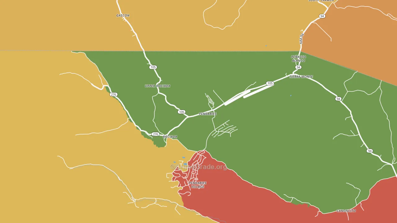 87742, NM Map of Drug-Related Crime Rates