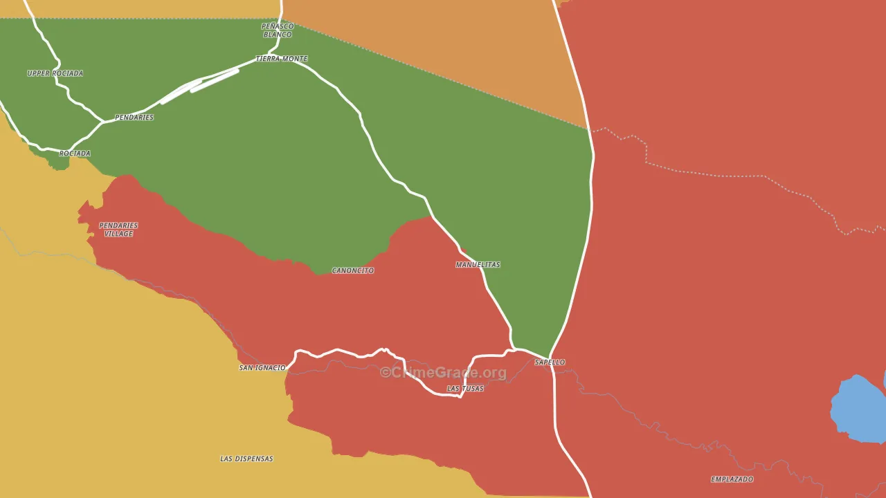 87745, NM Map of Drug-Related Crime Rates