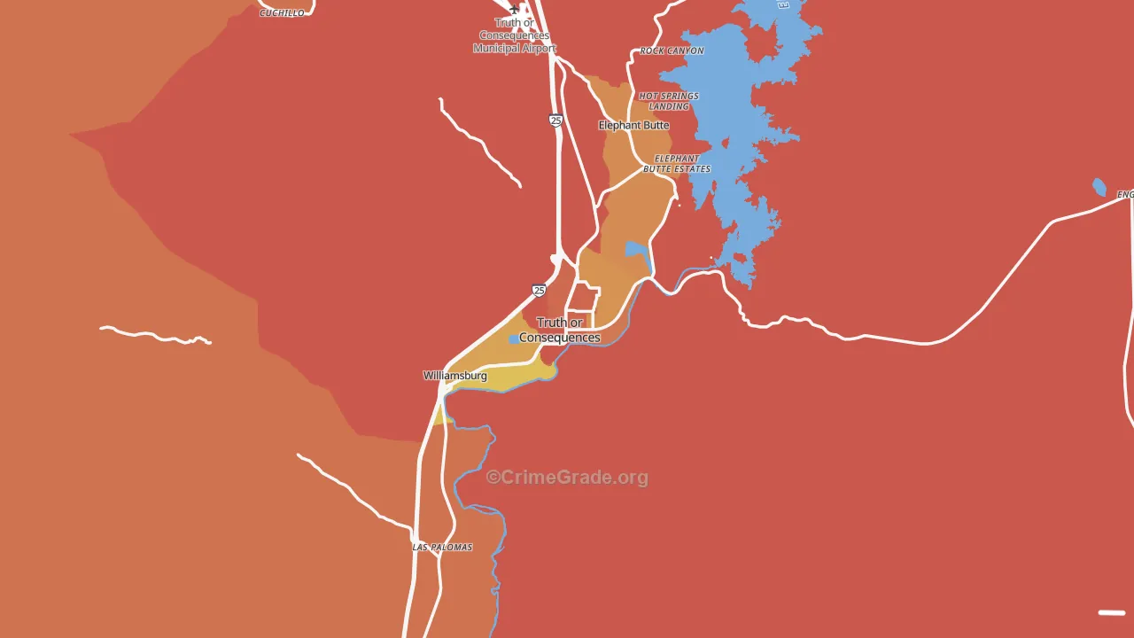 87901, NM Map of Drug-Related Crime Rates