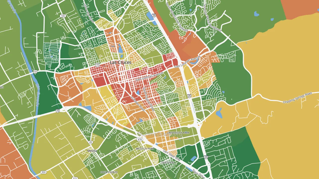 88001, NM Map of Drug-Related Crime Rates