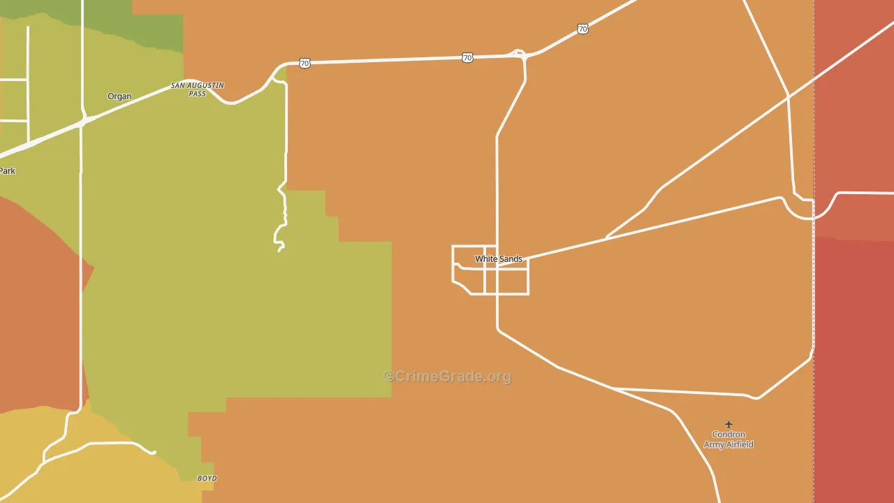88002, NM Map of Drug-Related Crime Rates
