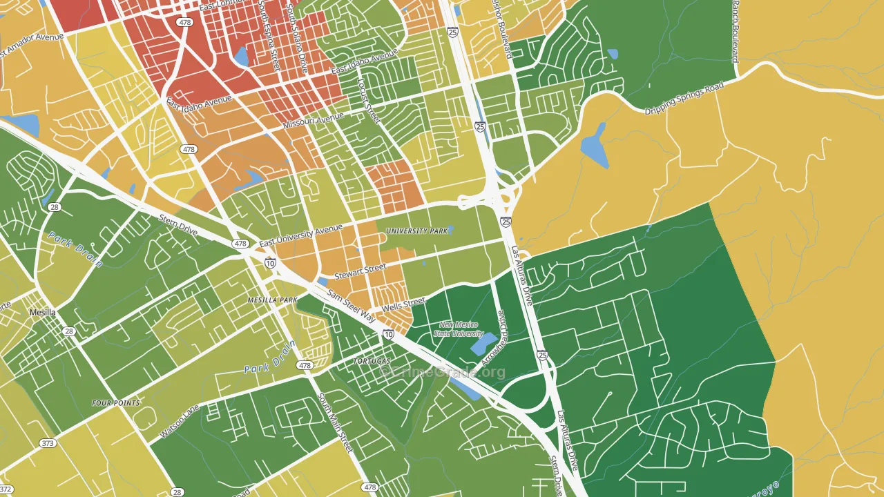 88003, NM Map of Drug-Related Crime Rates