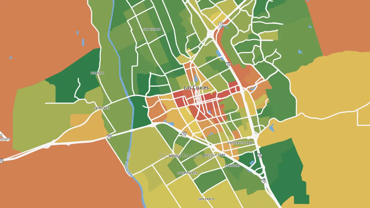 88005, NM Map of Drug-Related Crime Rates
