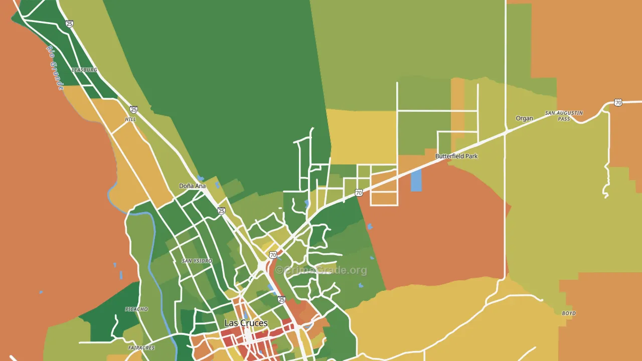 88012, NM Map of Drug-Related Crime Rates