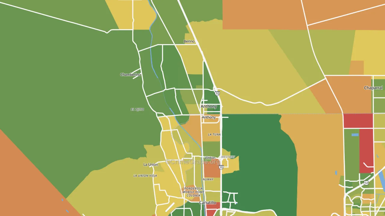 88021, NM Map of Drug-Related Crime Rates