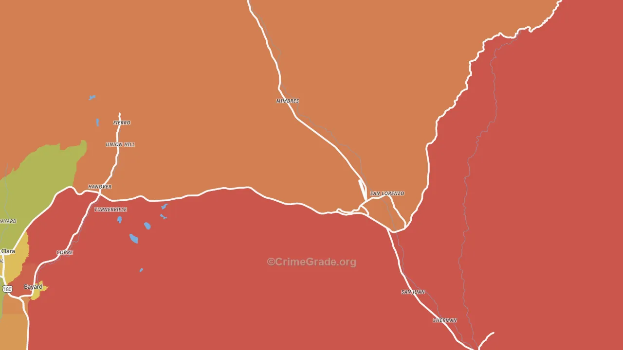 88041, NM Map of Drug-Related Crime Rates