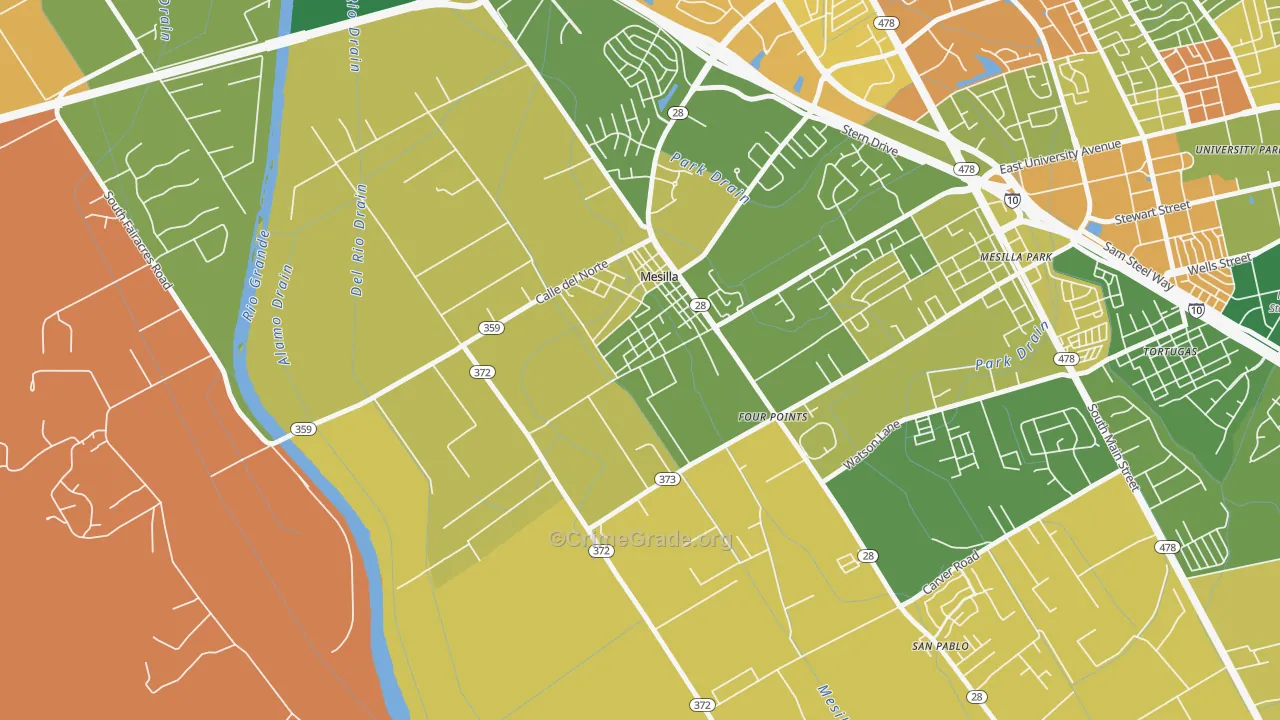88046, NM Map of Drug-Related Crime Rates
