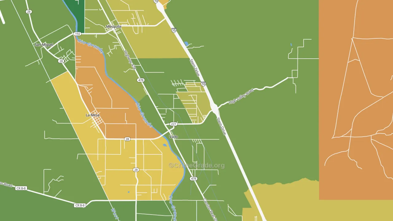 88072, NM Map of Drug-Related Crime Rates