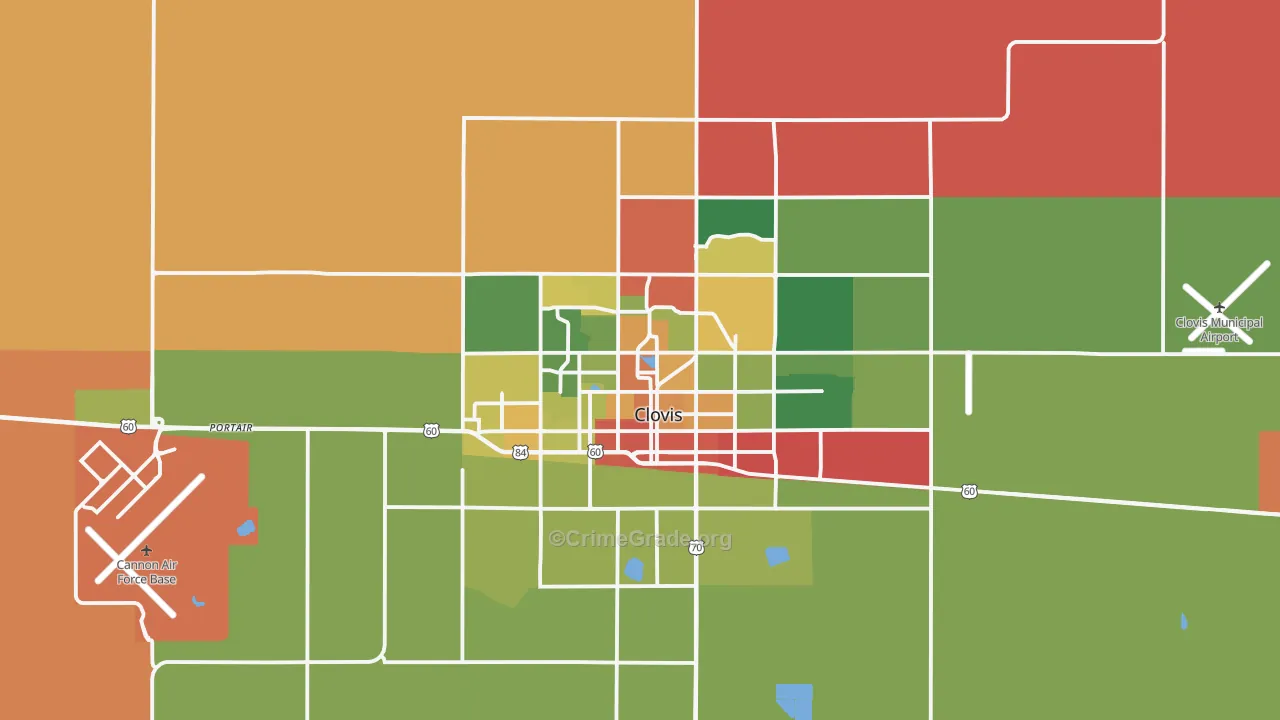 88101, NM Map of Drug-Related Crime Rates